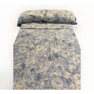 VTG Westpoint Stevens 4-Pc FULL Sheet Set Floral Cottagecore English Roses Blue